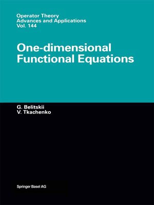 cover image of One-dimensional Functional Equations